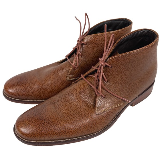 Cole Haan Chukka Desert Boots Size 10M Brown Pebble Grain Leather C08569 Mens